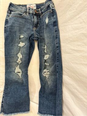 abercrombie kids light blue high-rise ankle jeans